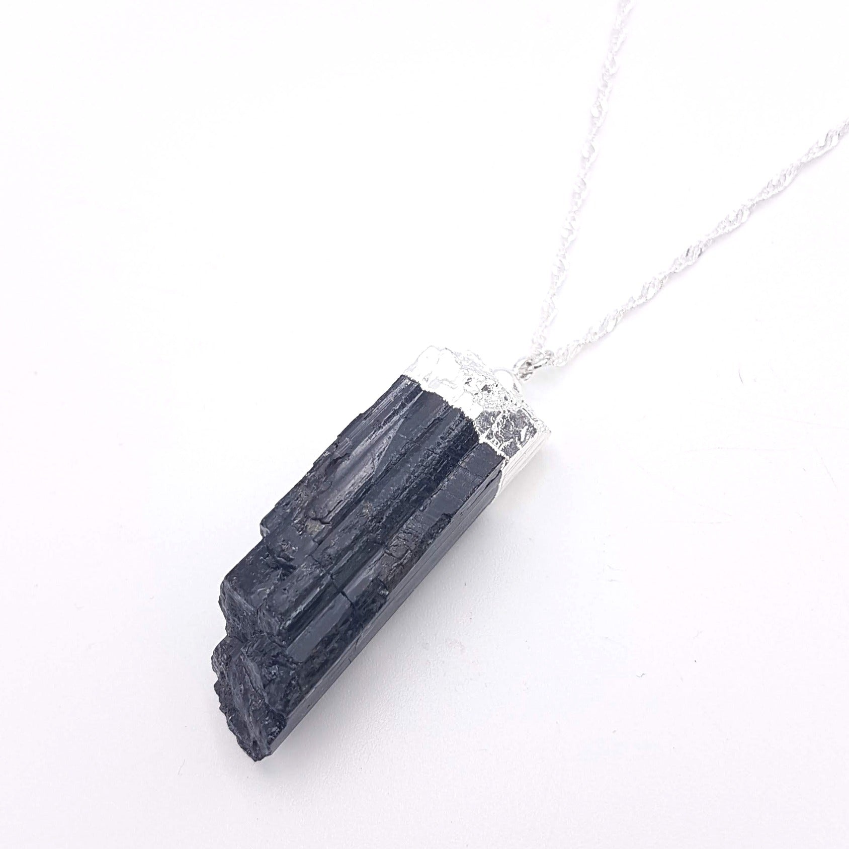 Raw Tourmaline on Sterling Silver Chain