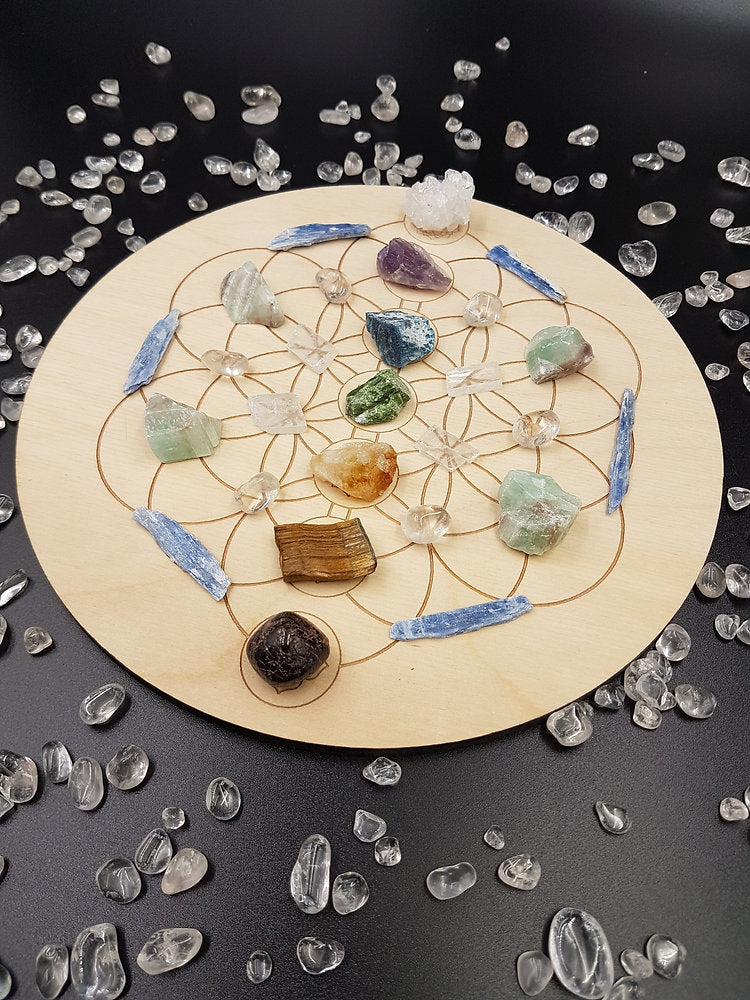Chakra Clearing Crystal Grid Plate | Sage Stone Malas